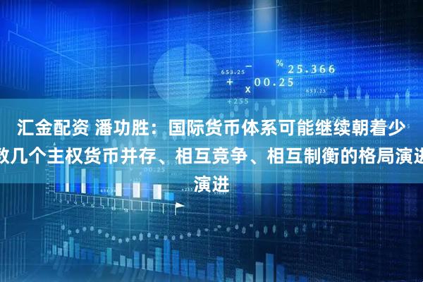 汇金配资 潘功胜：国际货币体系可能继续朝着少数几个主权货币并存、相互竞争、相互制衡的格局演进