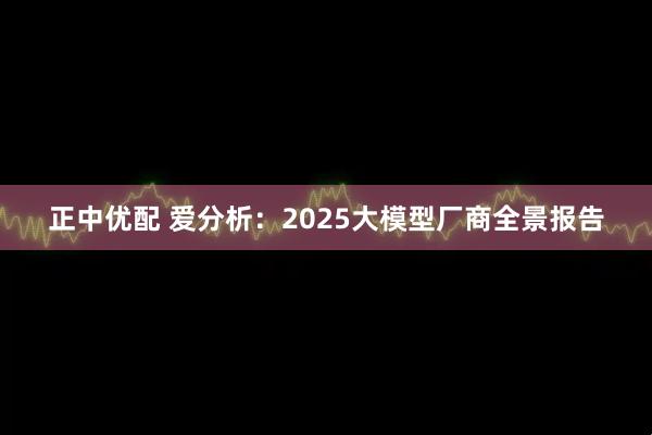 正中优配 爱分析：2025大模型厂商全景报告